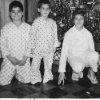 Children of the damned...cool jammies, and hands on balls again.  Jeez.  Michael was a shrimp, in retrospect.  Check out his jammie bottoms.